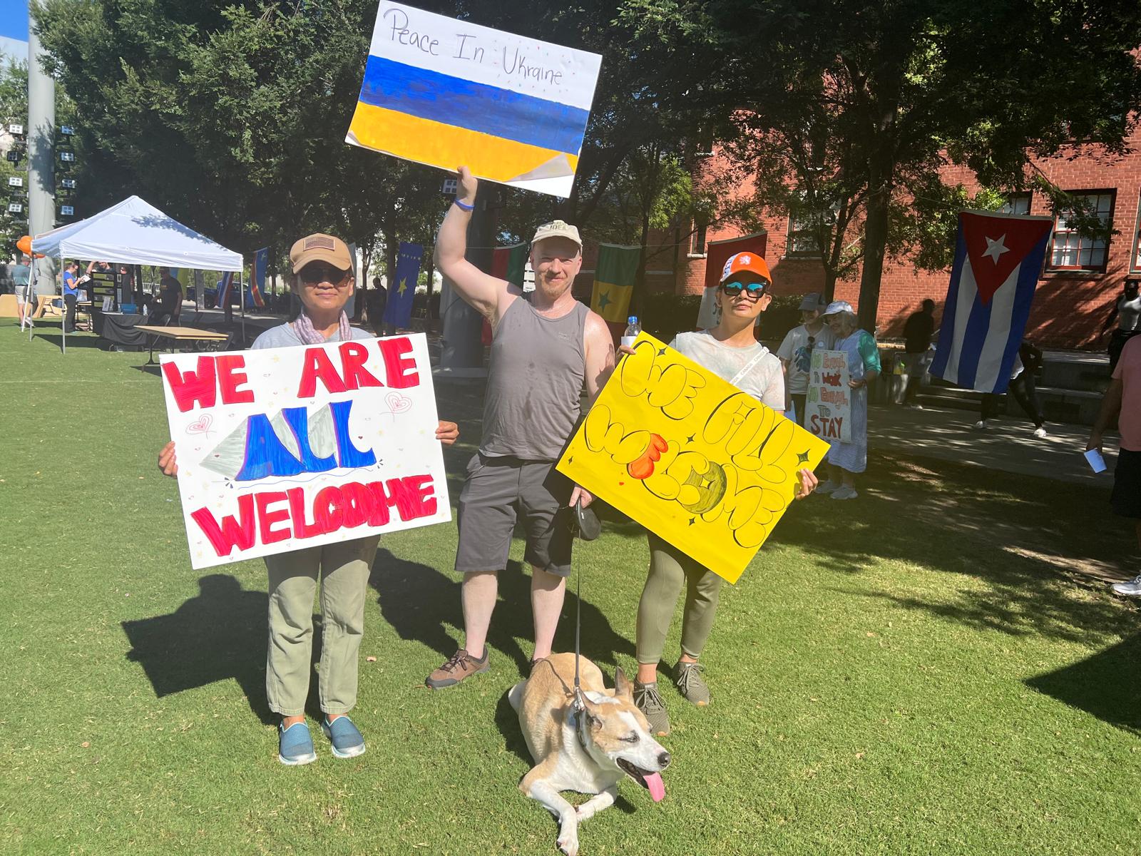 Dr. Samira Khan at a community welcome rally