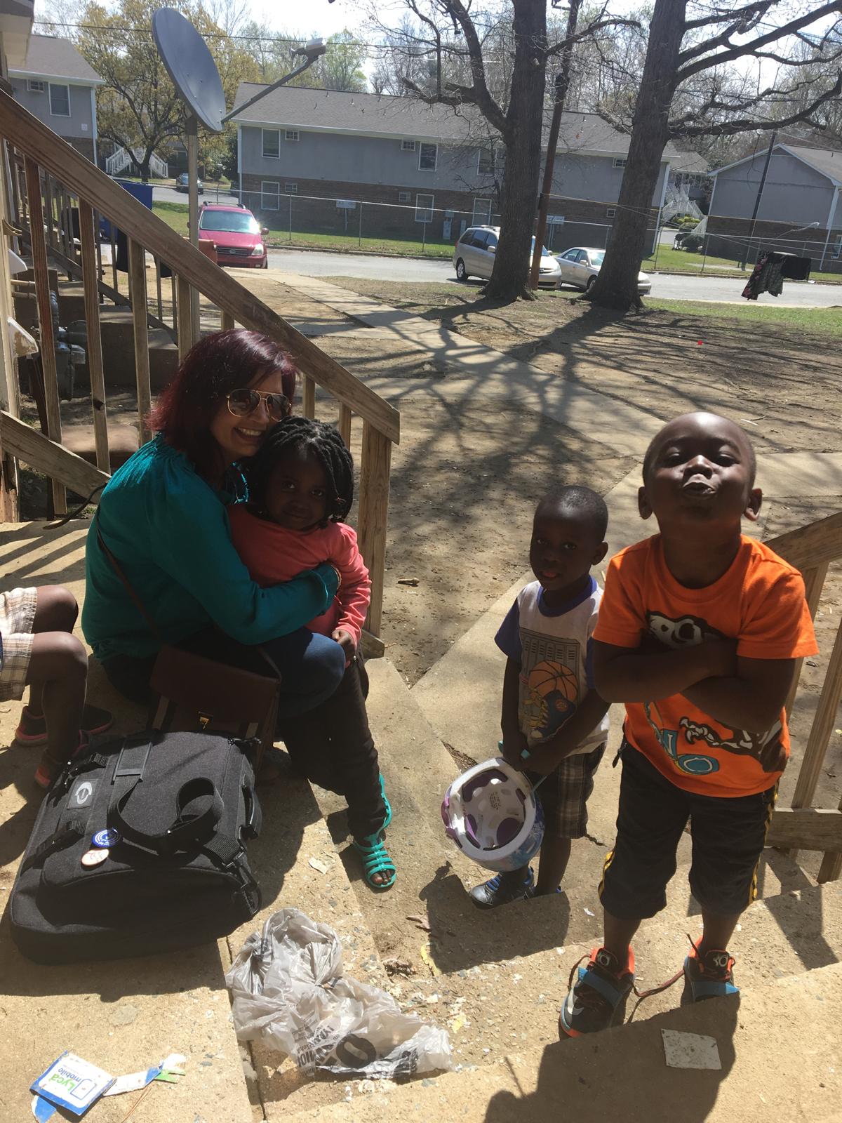 Dr. Samira Khan with neighborhood children